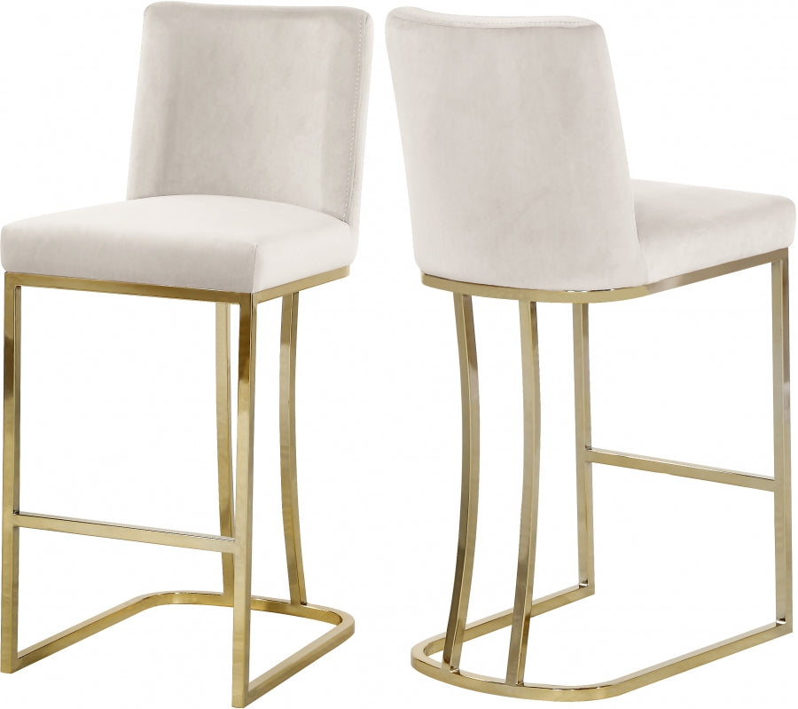Tabouret de comptoir en velours Heidi