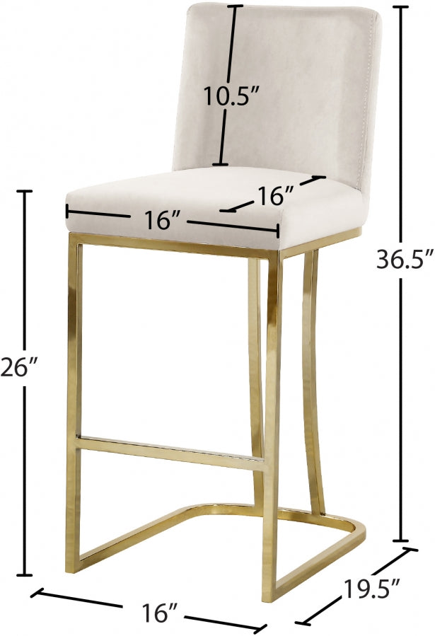 Tabouret de comptoir en velours Heidi