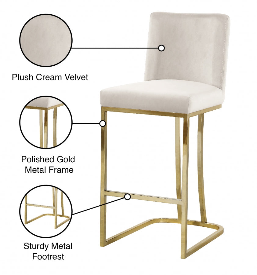 Tabouret de comptoir en velours Heidi
