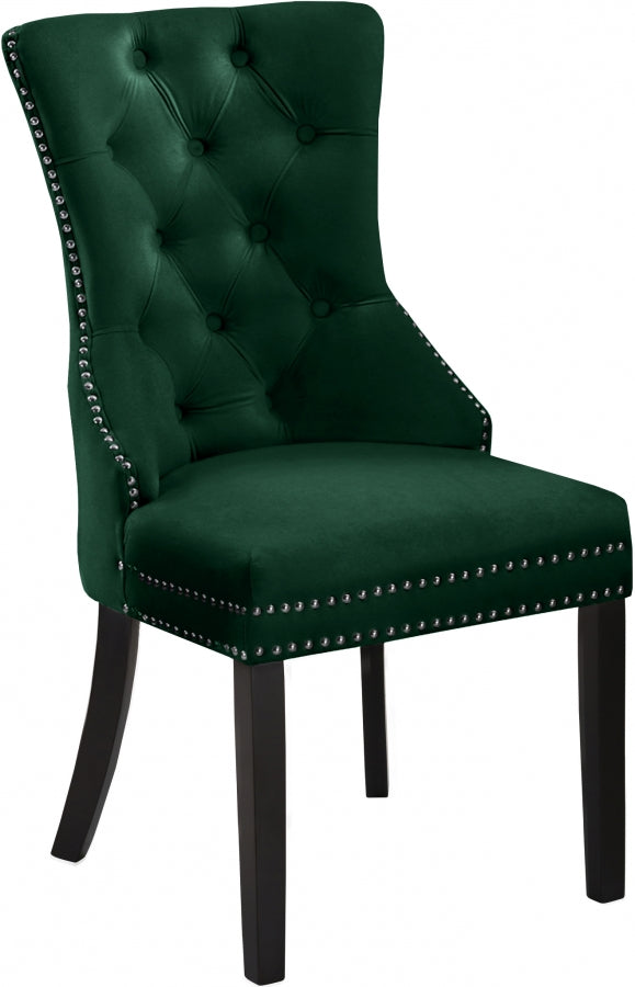 Chaise de salle à manger en velours Nikki