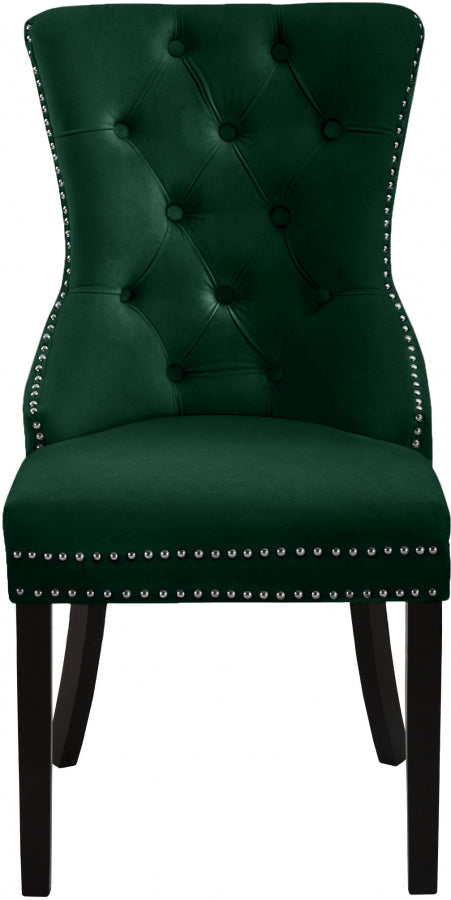 Chaise de salle à manger en velours Nikki