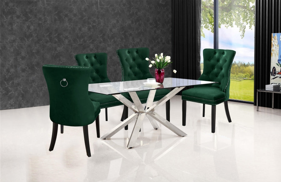 Chaise de salle à manger en velours Nikki