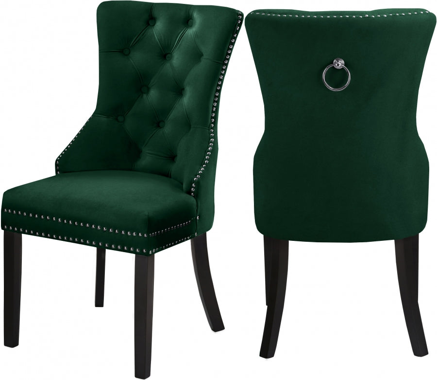 Chaise de salle à manger en velours Nikki