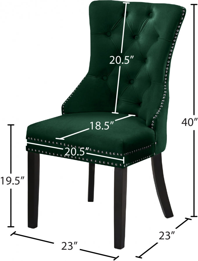 Chaise de salle à manger en velours Nikki