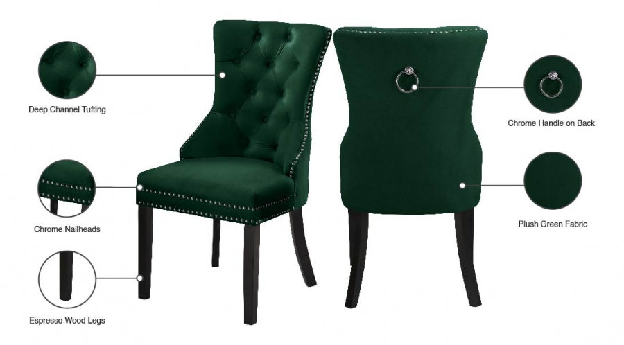 Chaise de salle à manger en velours Nikki