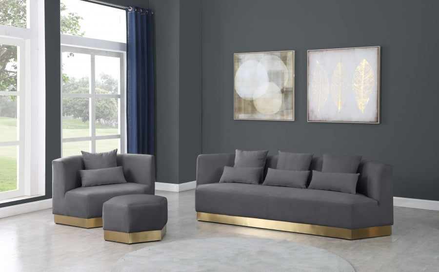 Pouf Marquis en velours 