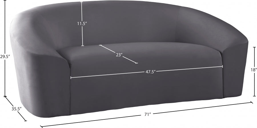 Causeuse en velours Riley 
