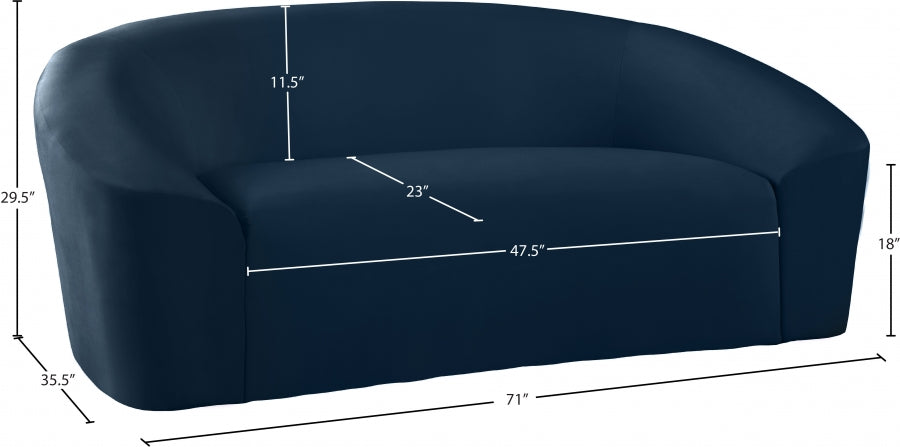 Causeuse en velours Riley 