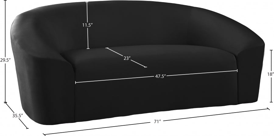 Causeuse en velours Riley 