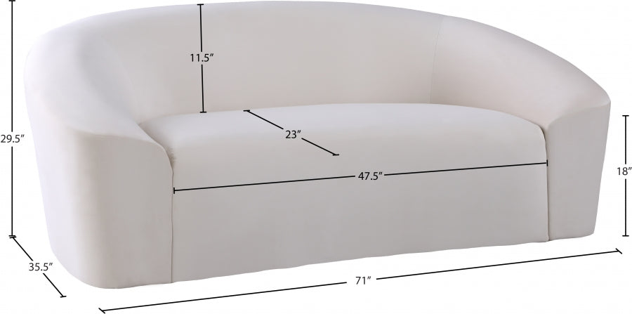 Causeuse en velours Riley 