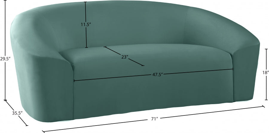 Causeuse en velours Riley 