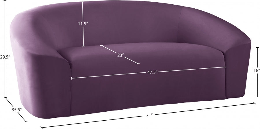 Causeuse en velours Riley 