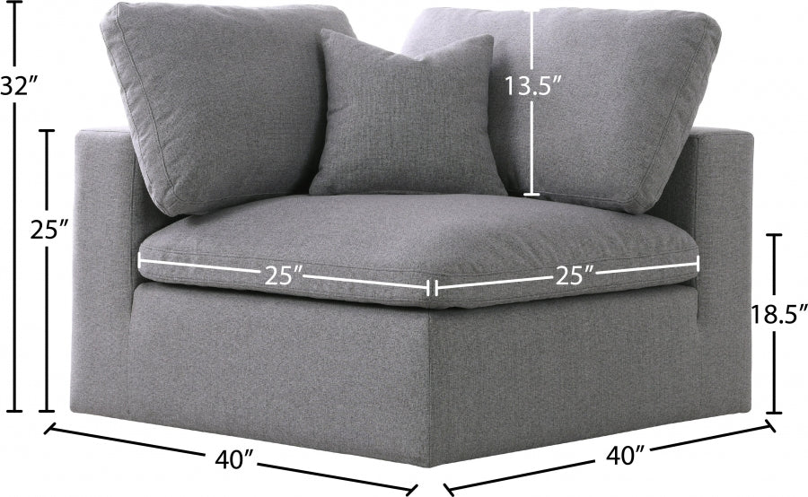 Chaise rembourrée en duvet modulaire de luxe Serene Linen