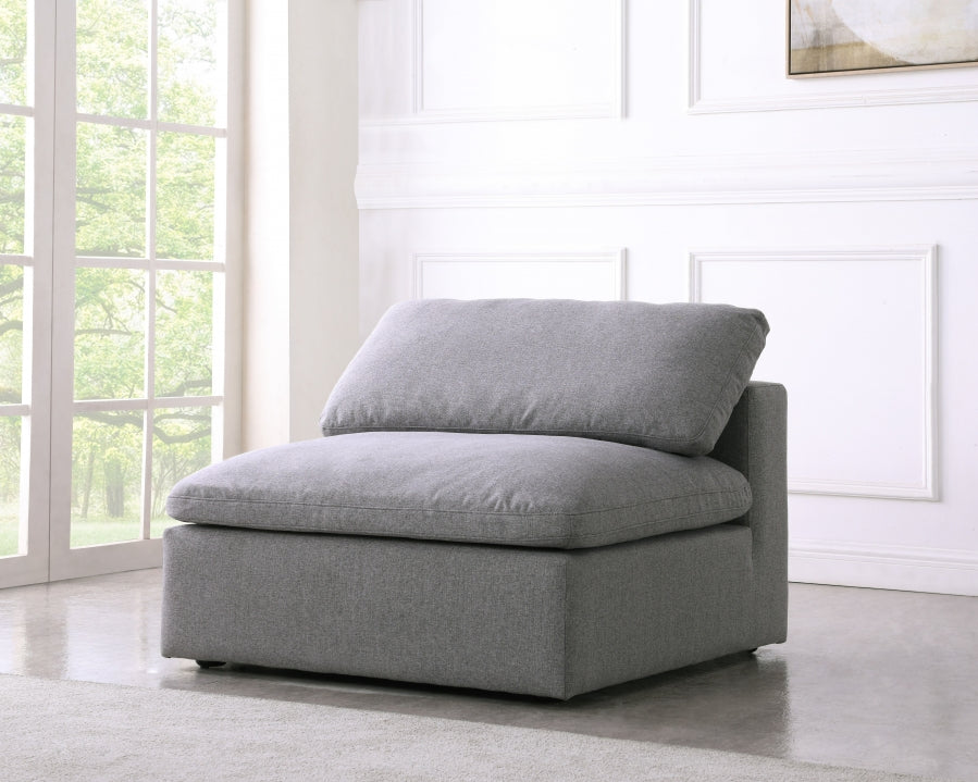 Chaise sans accoudoirs rembourrée en duvet Serene Linen Deluxe