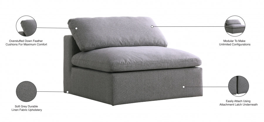 Chaise sans accoudoirs rembourrée en duvet Serene Linen Deluxe