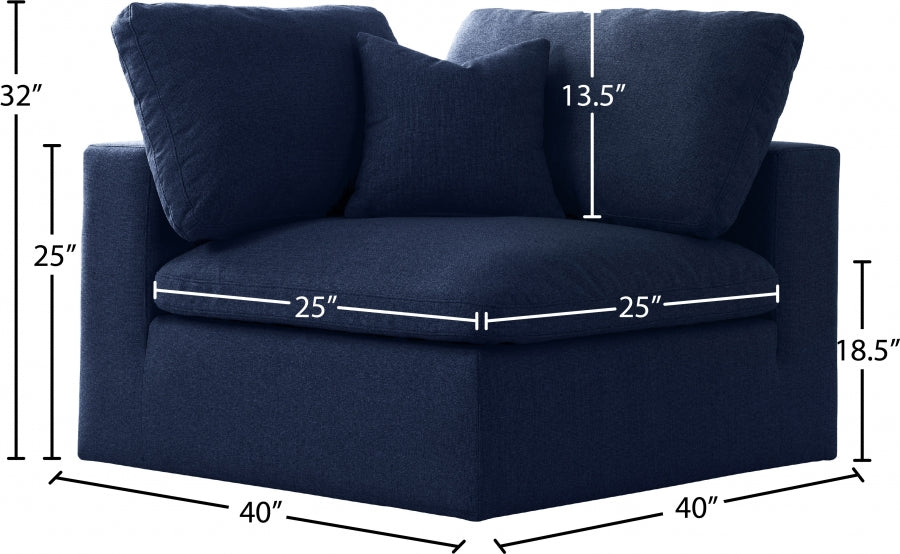 Chaise rembourrée en duvet modulaire de luxe Serene Linen