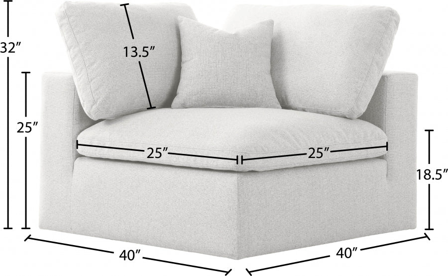 Chaise rembourrée en duvet modulaire de luxe Serene Linen