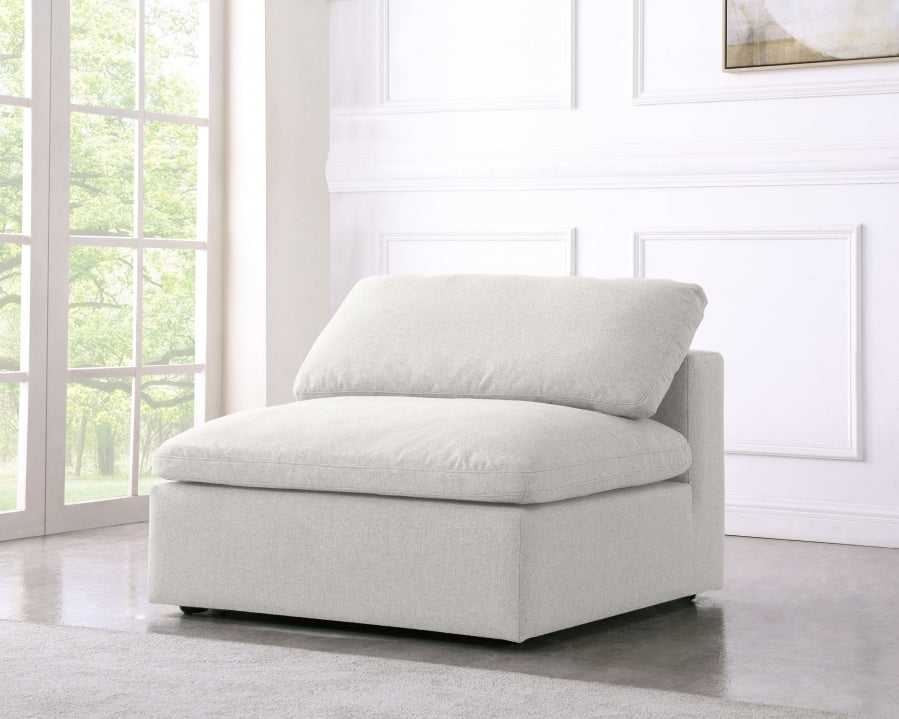 Chaise sans accoudoirs rembourrée en duvet Serene Linen Deluxe