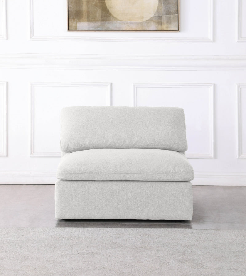 Chaise sans accoudoirs rembourrée en duvet Serene Linen Deluxe
