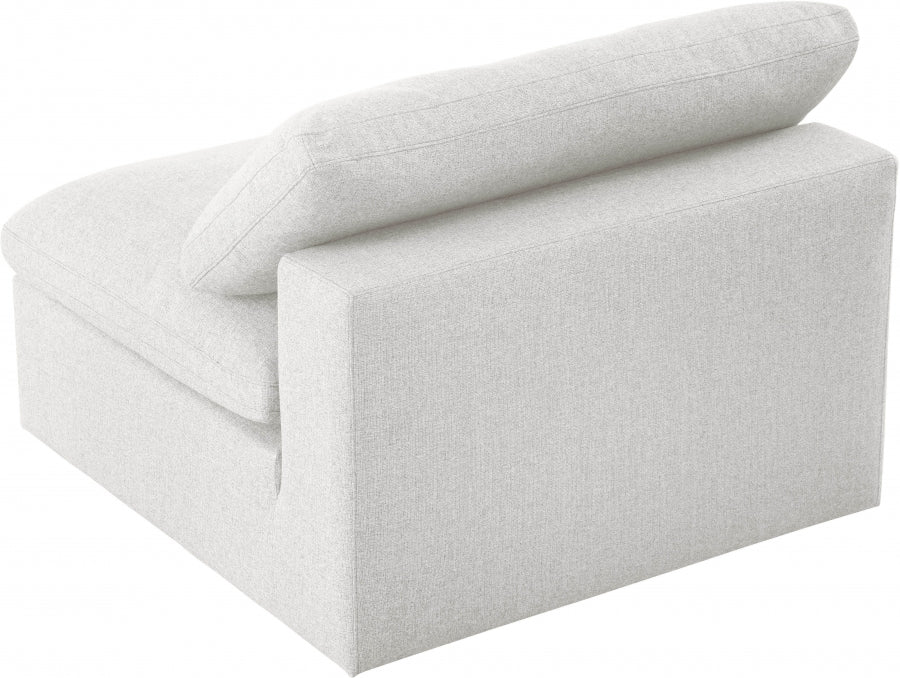 Chaise sans accoudoirs rembourrée en duvet Serene Linen Deluxe