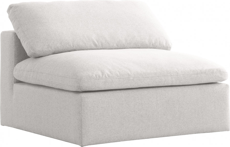 Chaise sans accoudoirs rembourrée en duvet Serene Linen Deluxe