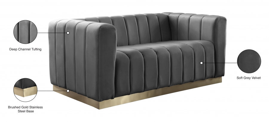 Causeuse en velours Marlon