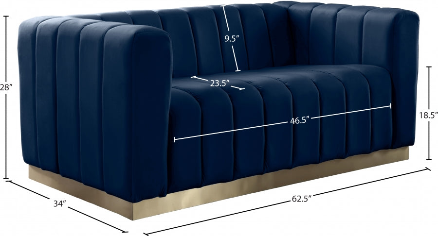 Causeuse en velours Marlon