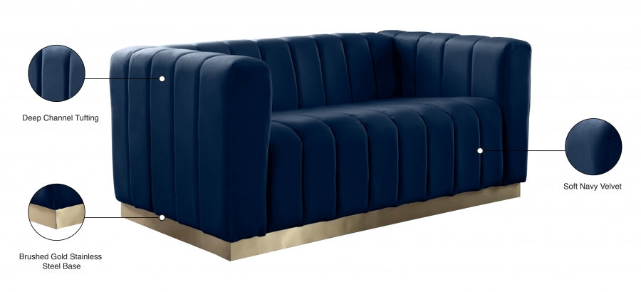 Causeuse en velours Marlon