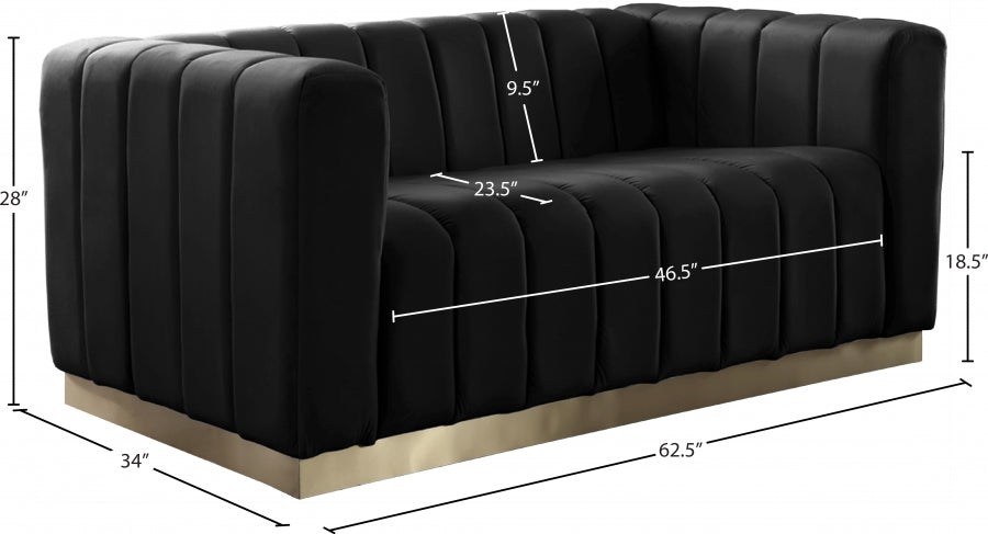 Causeuse en velours Marlon