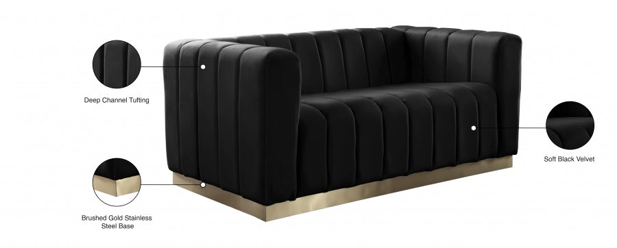 Causeuse en velours Marlon