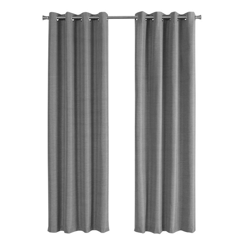 PANNEAU DE RIDEAU - 2PCS / 52"WX 84"H GRIS SOLID BLACKOUT 