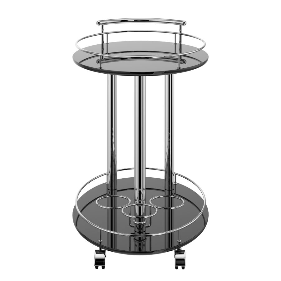 Chariot de bar à 2 niveaux Inka en noir