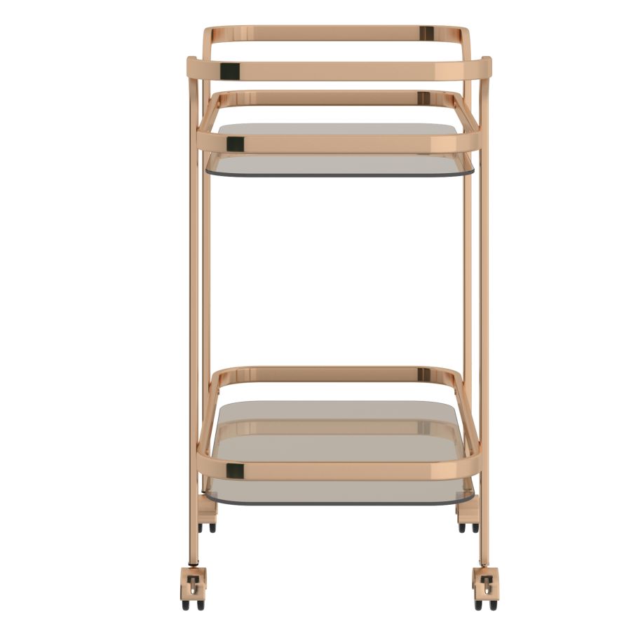 Chariot de bar à 2 niveaux Zedd en or