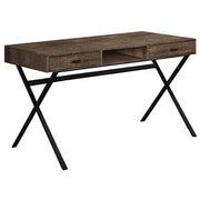 BUREAU D'ORDINATEUR - 48"L / BOIS DE RÉCUPÉRATION BRUN / MÉTAL NOIR 