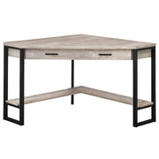 BUREAU D'ORDINATEUR - 42"L / COIN DE BOIS DE RÉCUPÉRATION TAUPE 
