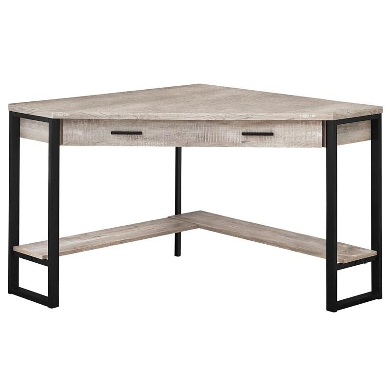 BUREAU D'ORDINATEUR - 42"L / COIN DE BOIS DE RÉCUPÉRATION TAUPE 