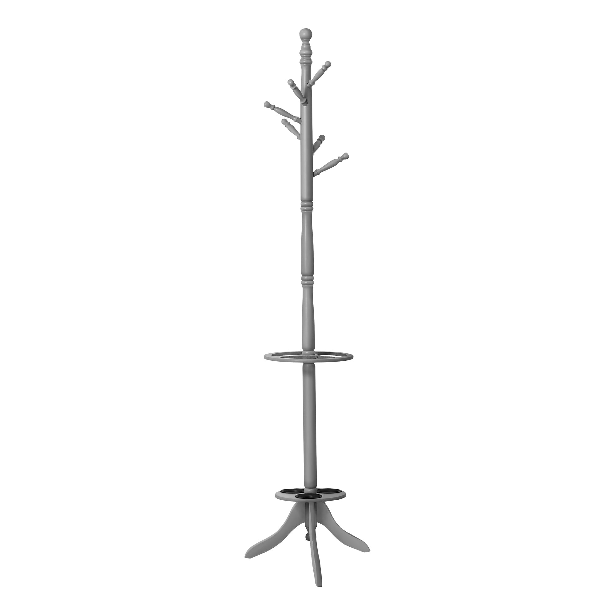PORTE MANTEAU - 71"H / GRIS AVEC PORTE PARAPLUIE 