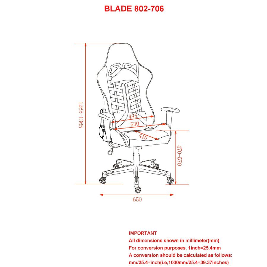 Chaise de bureau à domicile Blade en rouge