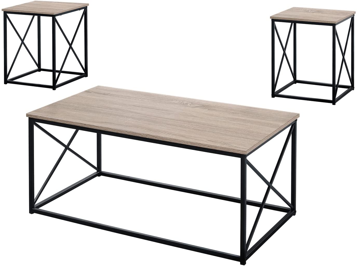 SET DE TABLE - 3PCS / TAUPE FONCE / METAL NOIR 