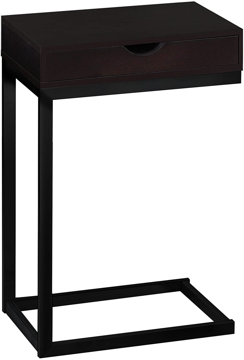 TABLE D'APPOINT - ESPRESSO / MÉTAL NOIR AVEC UN TIROIR 