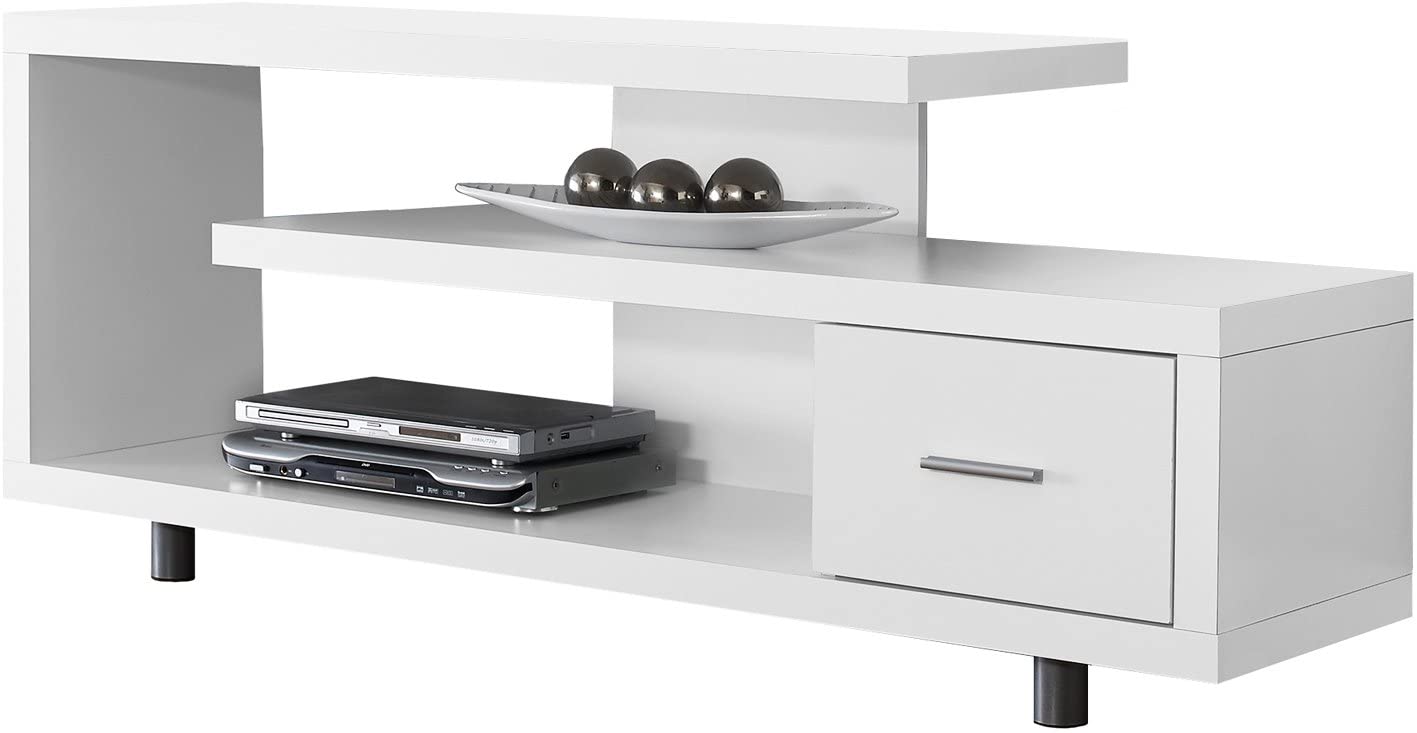 MEUBLE TV - 60"L / BLANC AVEC 1 TIROIR