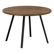TABLE À MANGER - 48"DIA/ BOIS DE RÉCUPÉRATION BRUN / MÉTAL NOIR 