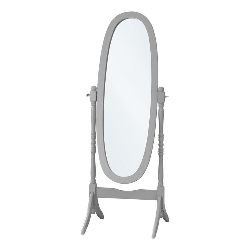 MIROIR - 59"H / CADRE BOIS OVALE GRIS 