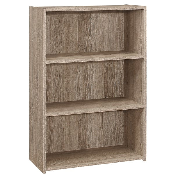 BIBLIOTHEQUE - 36"H / TAUPE FONCE AVEC 3 TABLETTES