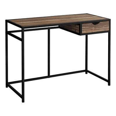 BUREAU D'ORDINATEUR - 42"L / RÉCUPÉRATION BRUN / MÉTAL NOIR 