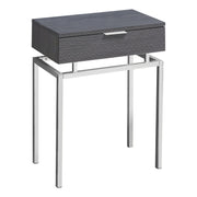 TABLE D'APPOINT - 24"H / GRIS / METAL CHROME