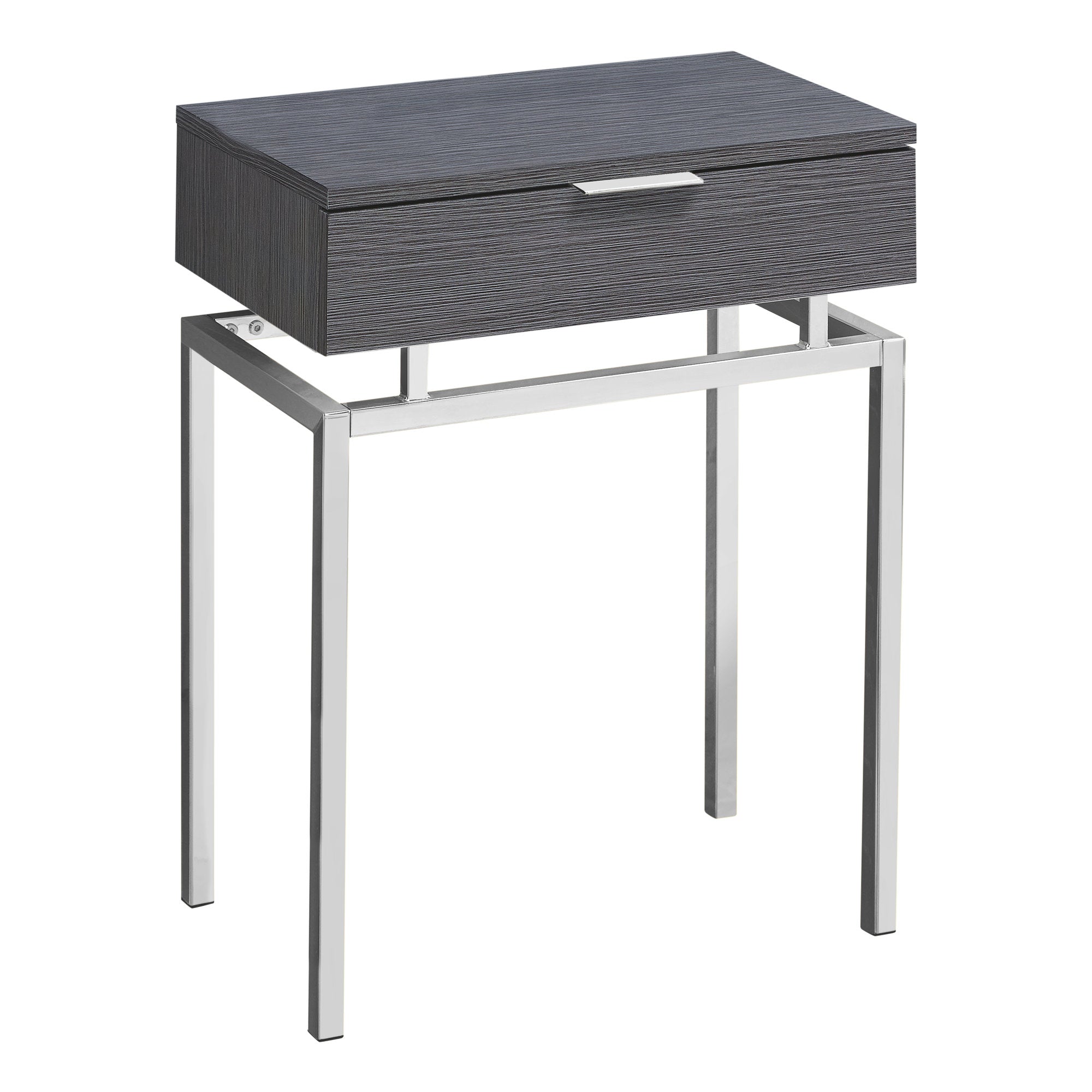 TABLE D'APPOINT - 24"H / GRIS / METAL CHROME 
