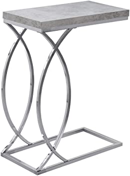 TABLE D'APPOINT - CIMENT GRIS AVEC MÉTAL CHROMÉ 