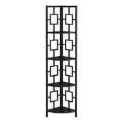 BIBLIOTHEQUE - 62"H / NOIR / ETAGERE EN COIN METAL NOIR 