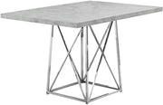 TABLE A MANGER - 36"X 48" / CIMENT GRIS / METAL CHROME 